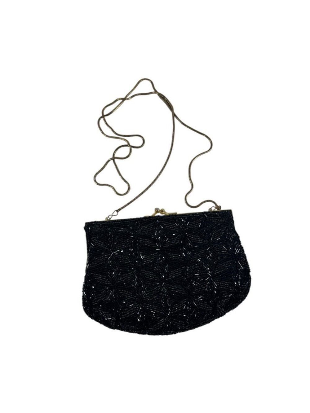 Carla Marchi Beaded Evening Bag Purse Crossbody Formal Purse Gold Tone Hardware